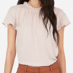 Express Ruffle Mock Neck Top